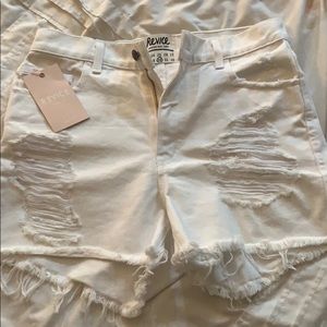 REVICE White Denim Shorts- With Tags